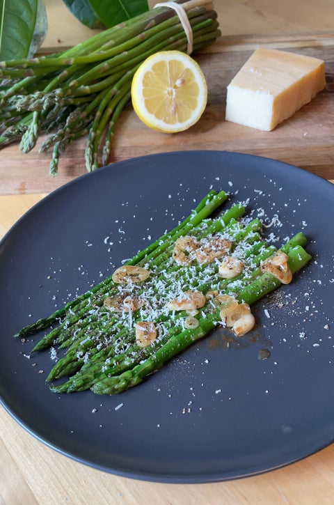 Asparagus with Garlic Brown Butter and Parmesan