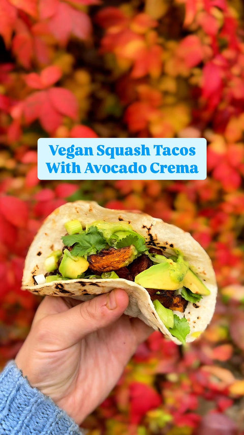 Vegan Squash Tacos With Avocado Crema