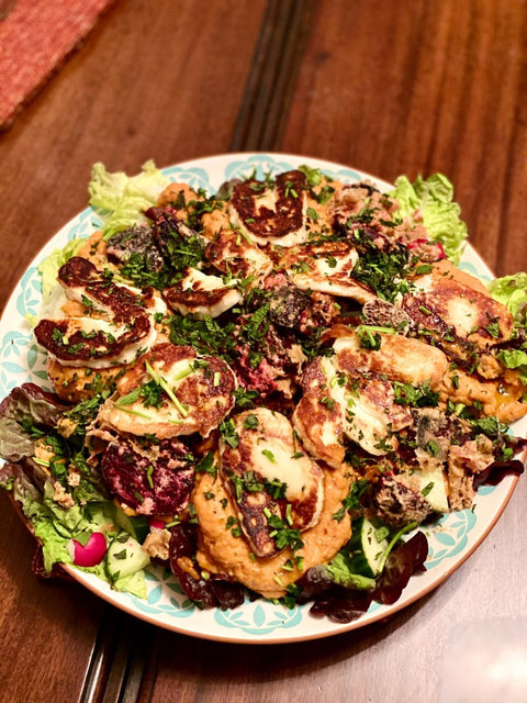 Ancient Grain Salad with British Ewes Milk Halloumi & Tahini