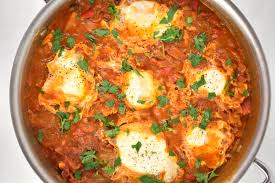 Traditional Middle Eastern Shakshuka with Halloumi and Eggs