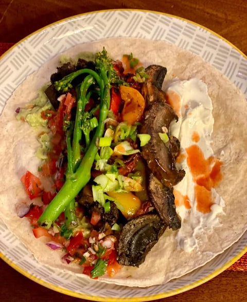 Fantastic Fajitas with Mushroom, Aubergine, Mixed Veg, Guacamole & Salsa