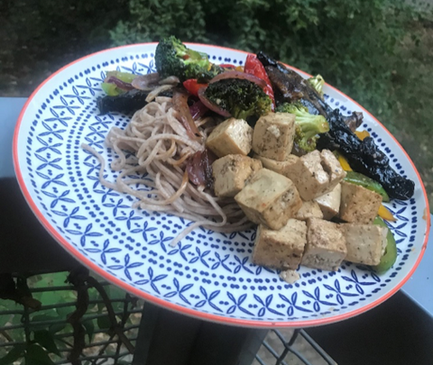 Tofu & Mixed Vegetable Stir Fry with Whole Wheat Noodles