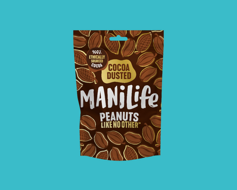 mani life cocoa dusted peanuts 75g