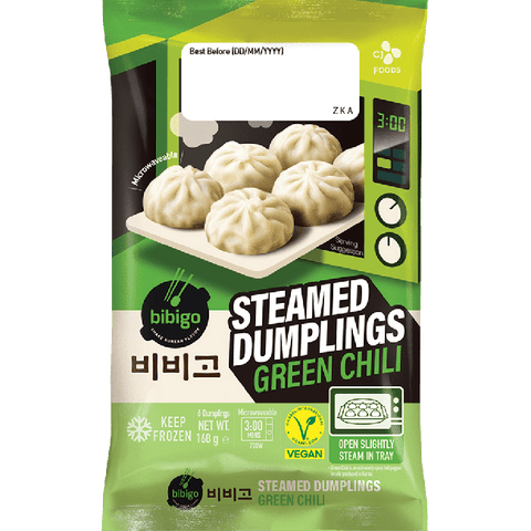 CJ Bibogo Microwavable Steamed Mandu(Spicy Green Chill) 168G