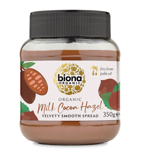 Biona chocolate spread milk cocoa  and hazelnut Spread X 350g