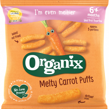 organix organic baby puffs melty carrot 20g