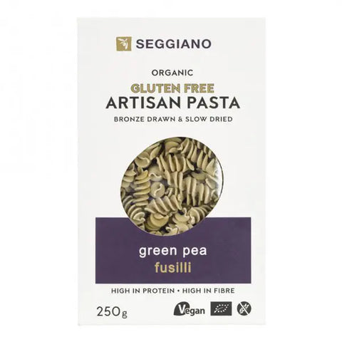 SEGGIANO Organic Gluten Free Green Pea Fusilli 250g  GLUTEN FREE  ORGANIC  VEGAN  VEGETARIAN  WHEAT FREE